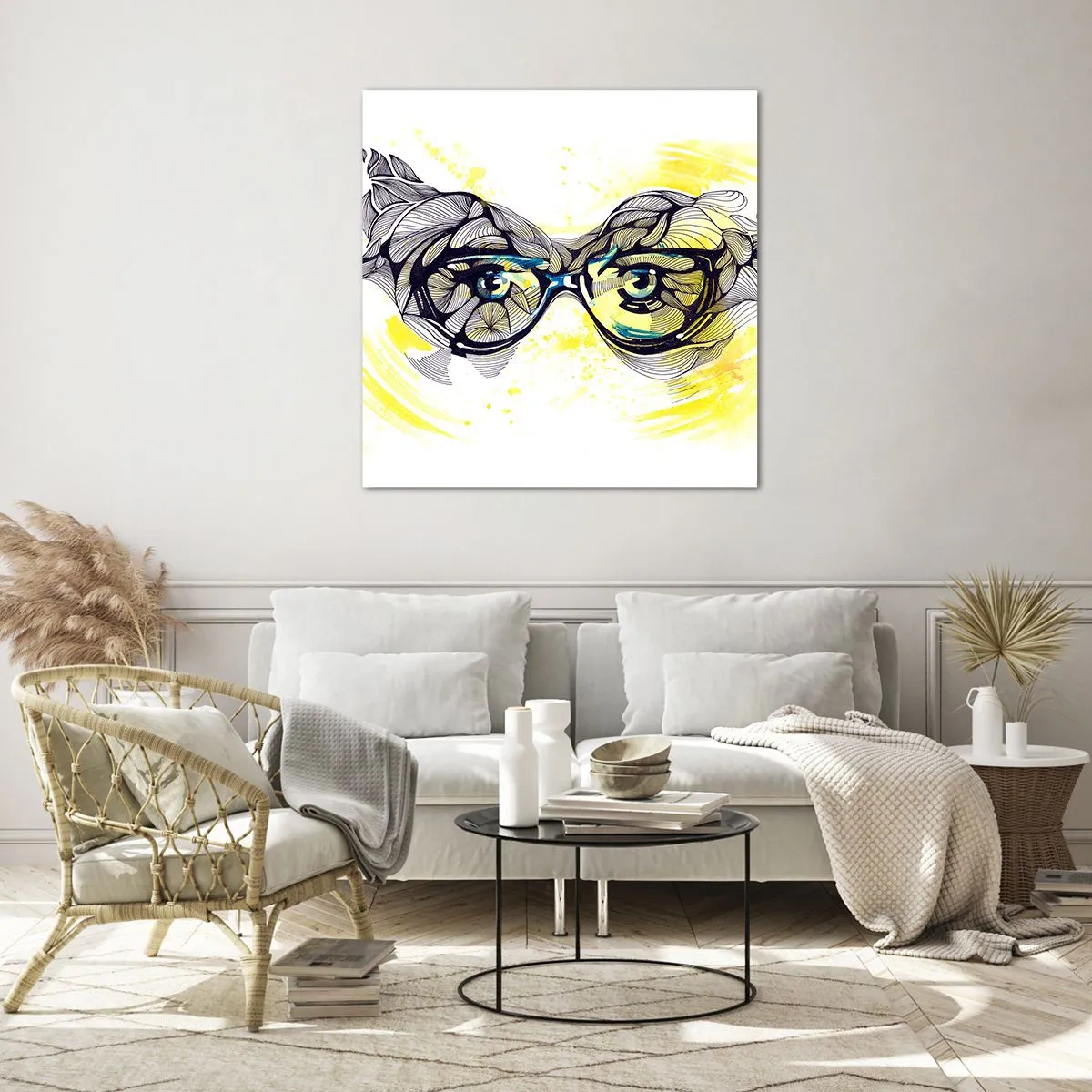 Üveg kép - Kék szemüvegen keresztül - 70x70 cm