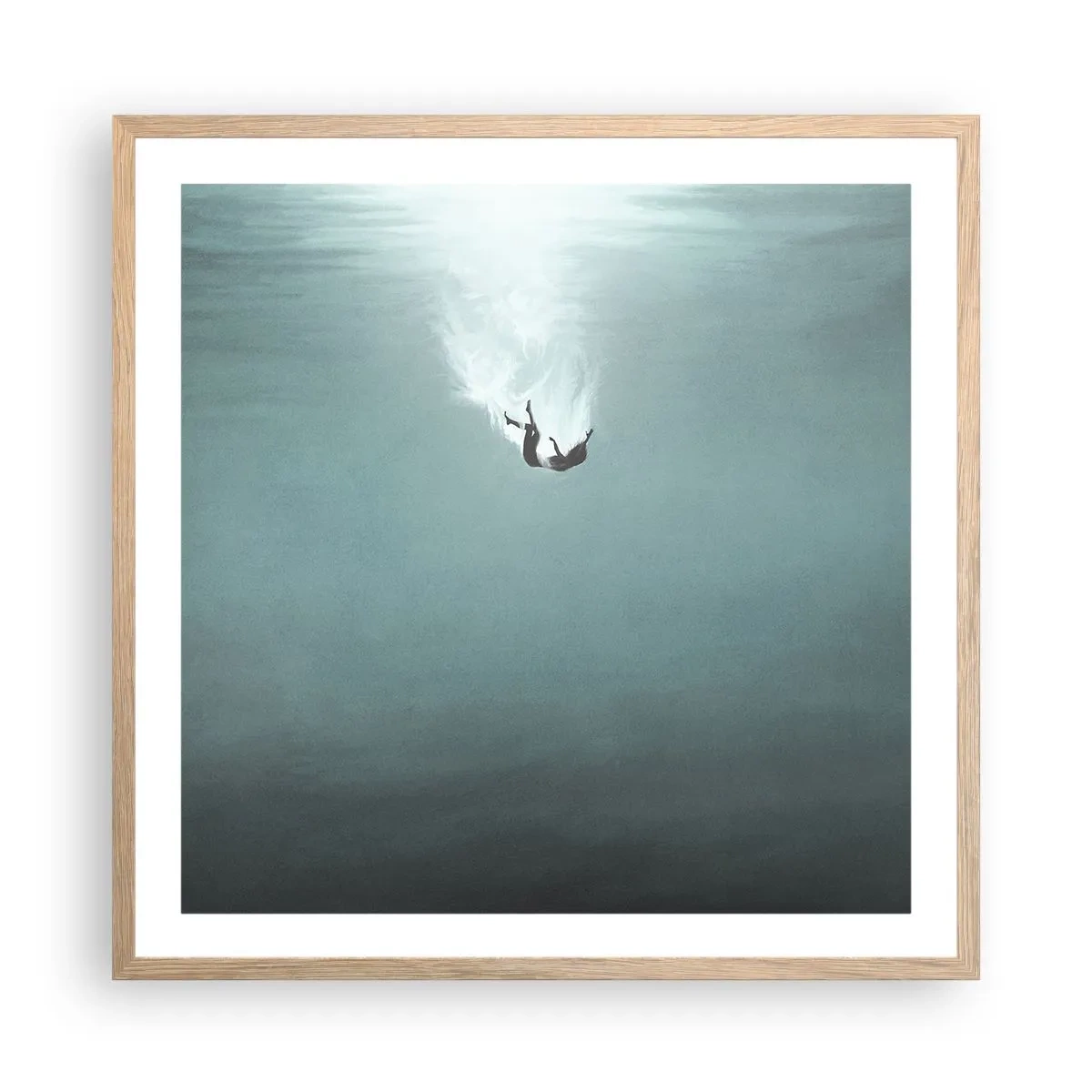 Poszter világos tölgy keretben - Az óceán ölelésében - 60x60 cm