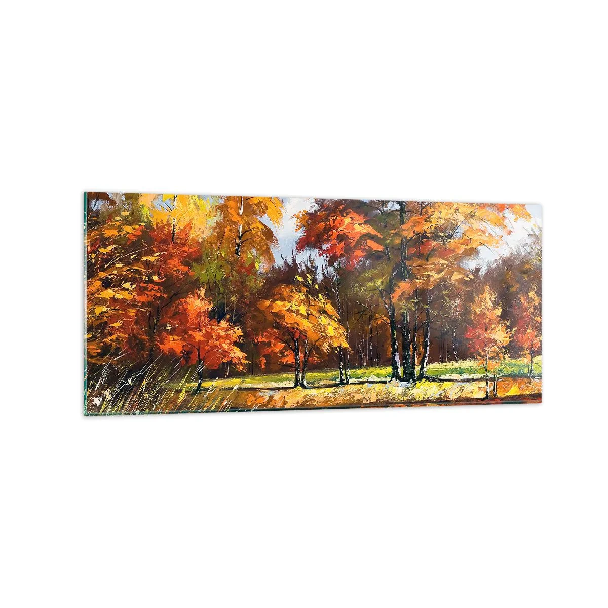 Üveg kép - Tájkép aranyban és bronzban - 120x50 cm