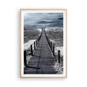 Poszter világos tölgy keretben - Közvetlenül a tengerparton - 61x91 cm
