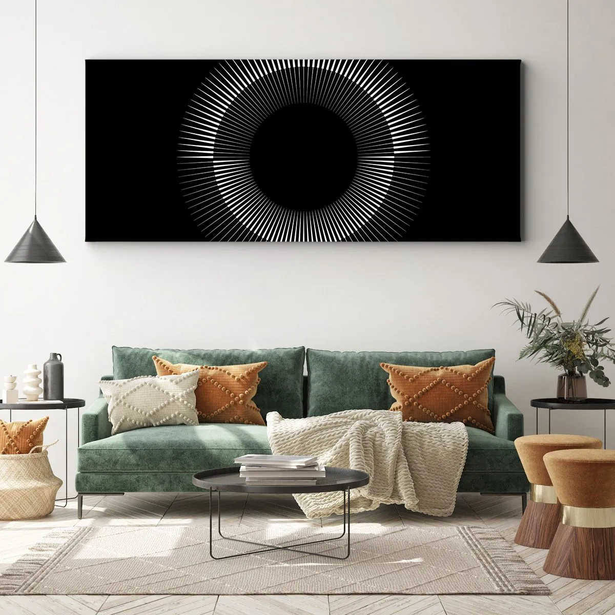 Vászonkép - Fekete Nap - 90x30 cm