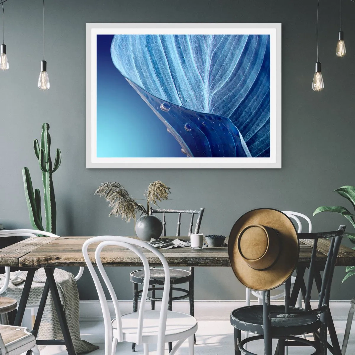 Poszter fekete keretben - A kék rejtett cseppjei - 100x70 cm