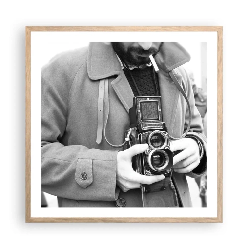 Poszter világos tölgy keretben - Retro stílusban - 60x60 cm