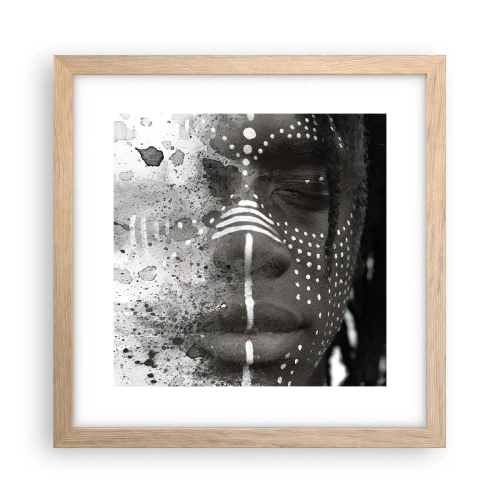 Poszter világos tölgy keretben - Fedezd fel az eredeti szellemet - 30x30 cm