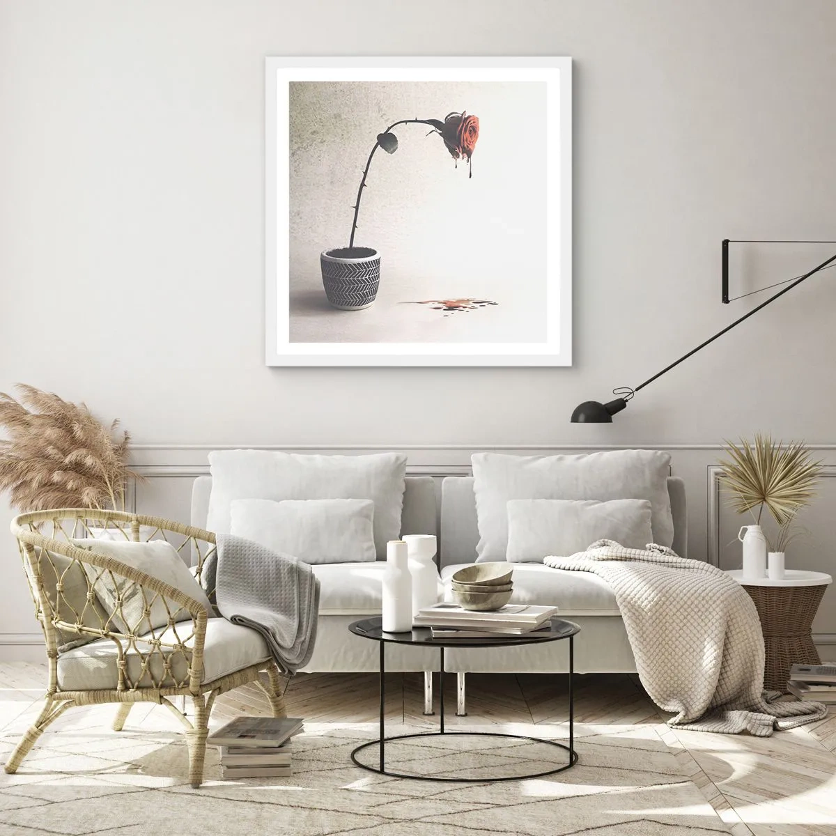 Poszter fekete keretben - Rosa dolorosa - 30x30 cm