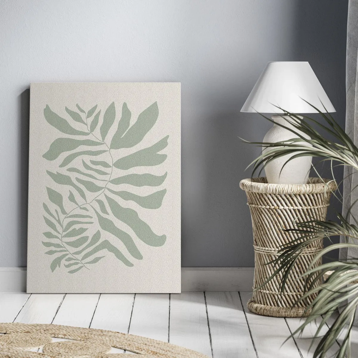 Vászonkép - Smaragdzöld ág - 45x80 cm