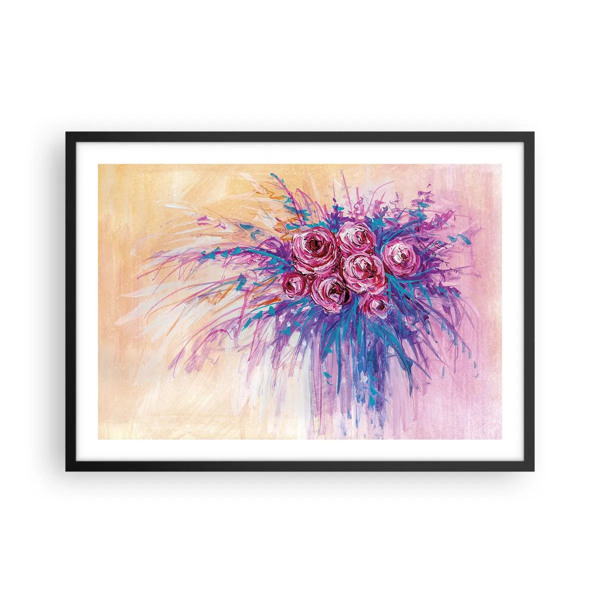 Poszter fehér keretben - Rózsaszín szökőkút - 70x50 cm