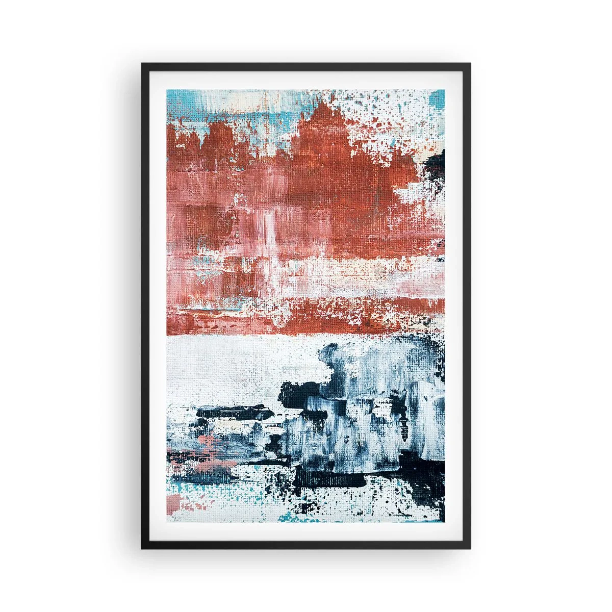 Poszter fehér keretben - Fele-fele absztrakt - 61x91 cm