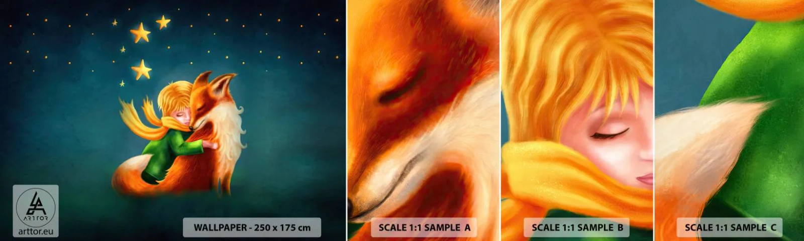 Fotótapéta Minta Standard Eco - Kis herceg - Gyerekeknek, Róka, Fiú - 100x30 cm