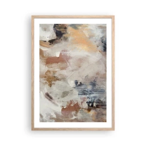 Poszter világos tölgy keretben - Ködös absztrakció - 50x70 cm