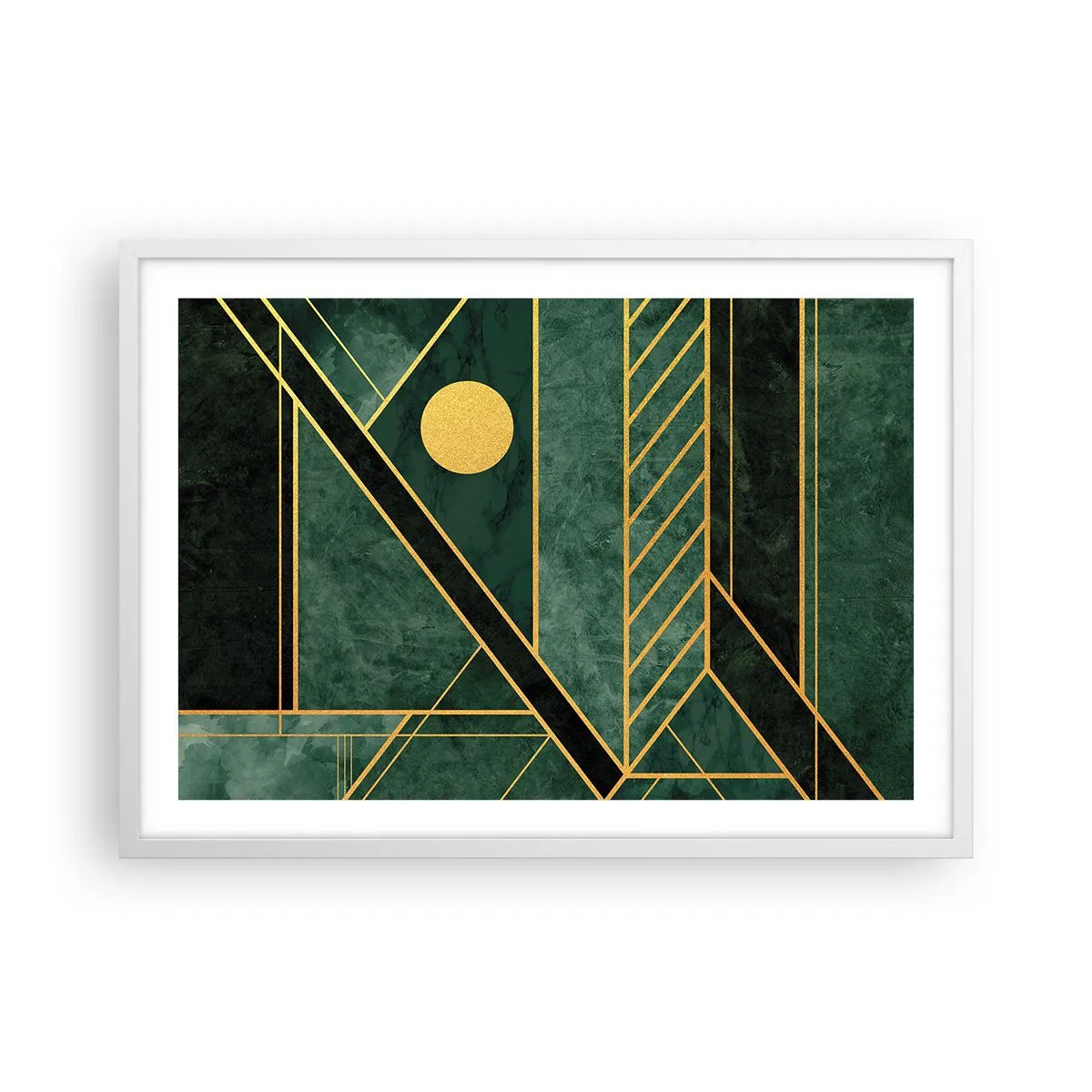Poszter fekete keretben - Az arany és azúrkék dinamikája - 70x50 cm