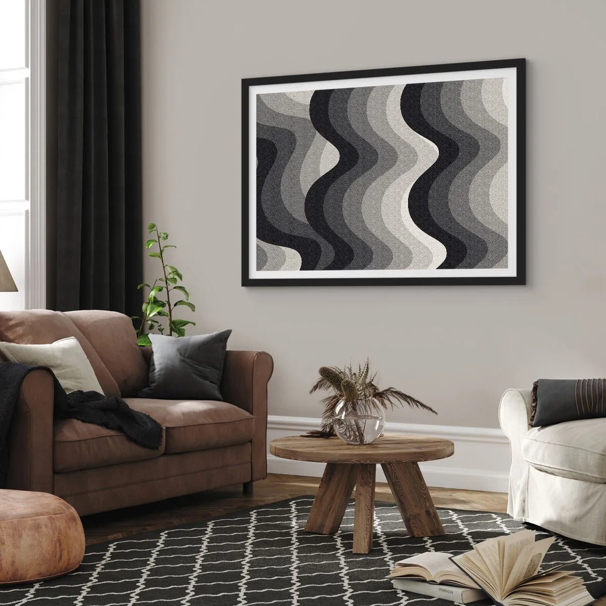 Poszter fehér keretben - Hullám a hullám után - 70x50 cm