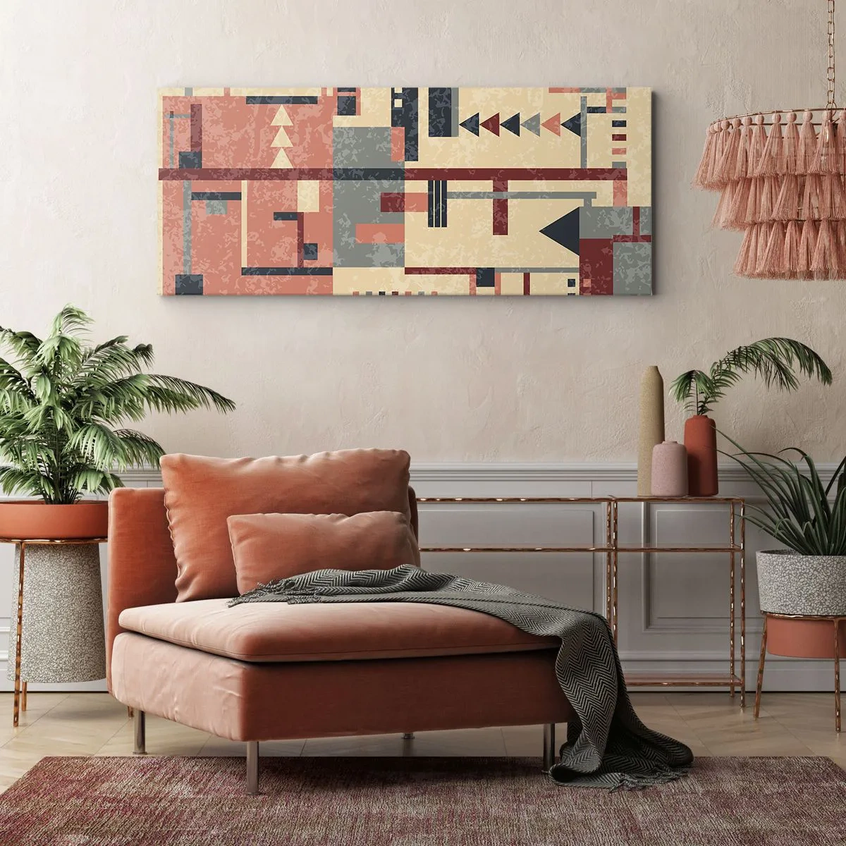 Vászonkép - A függőleges és vízszintes felületek kombinációja - 100x40 cm