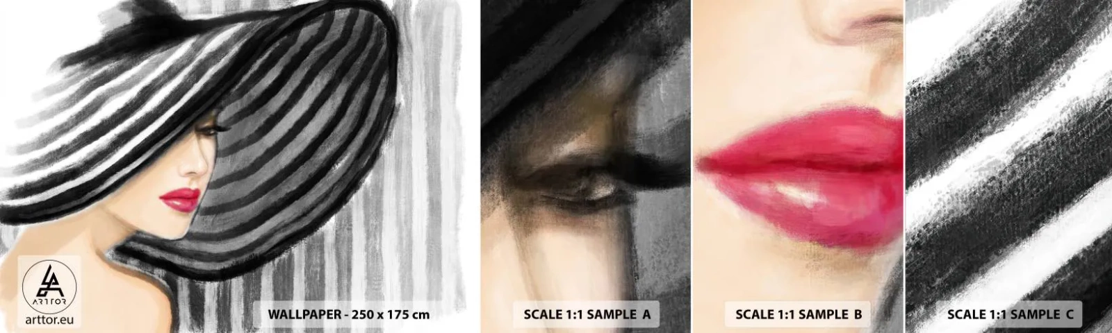 Fotótapéta Minta Öntapadós Deluxe Sticker - Hol keressünk? - Nő, Női Arc, Egy nő portréja - 100x30 cm