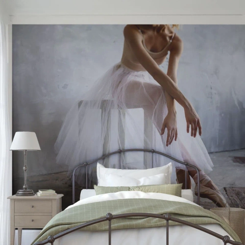 Fotótapéta Premium Canvas - Mielőtt a rámpa fényei kigyúlnak - Balerina, Balett, Tánc - 200x140 cm
