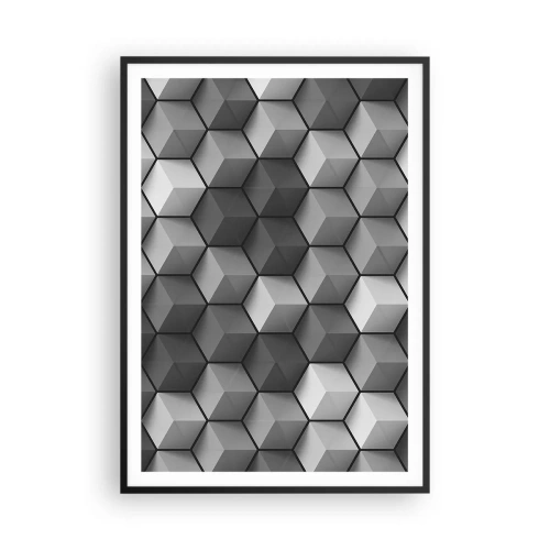 Poszter fehér keretben - Kubista kirakós - 70x100 cm