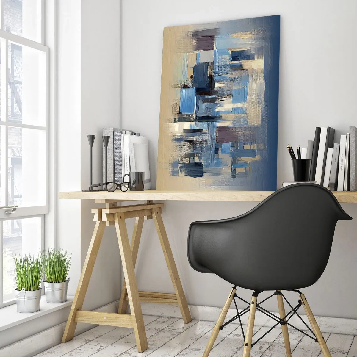 Üveg kép - Kék építmény - 70x100 cm