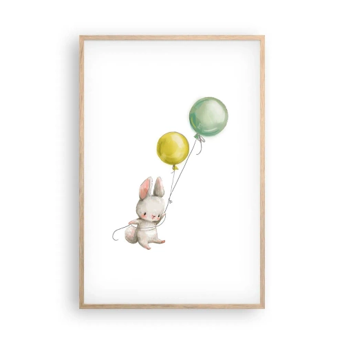 Poszter világos tölgy keretben - Én is repülök! - 61x91 cm