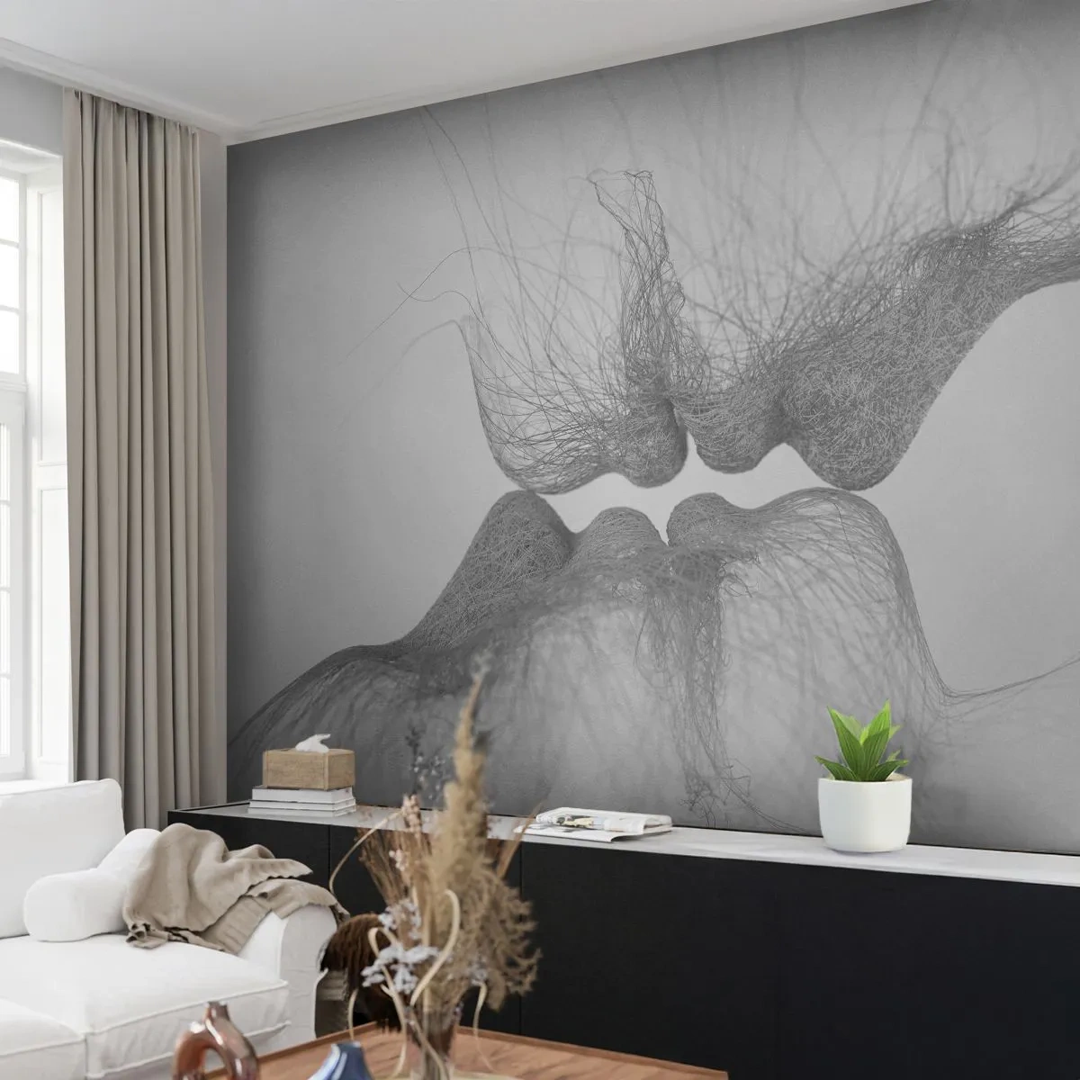 Fotótapéta Premium Canvas - A szél csókja - Absztrakció, Grafika, Szerelem - 250x175 cm