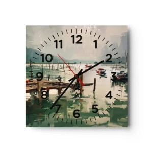 Falióra, Óra - Leöntött olvasztott holddal - 30x30 cm