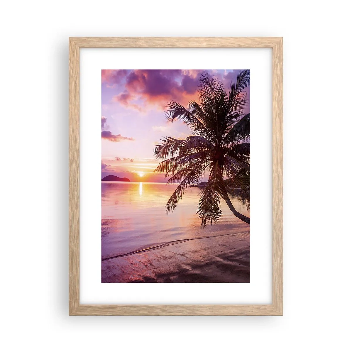 Poszter világos tölgy keretben - Boldogság egészen a horizontig - 30x40 cm