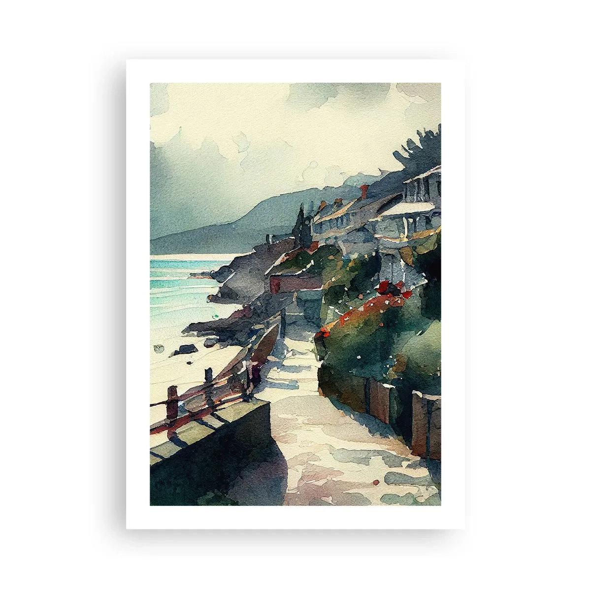 Poszter - Mediterrán város - 50x70 cm