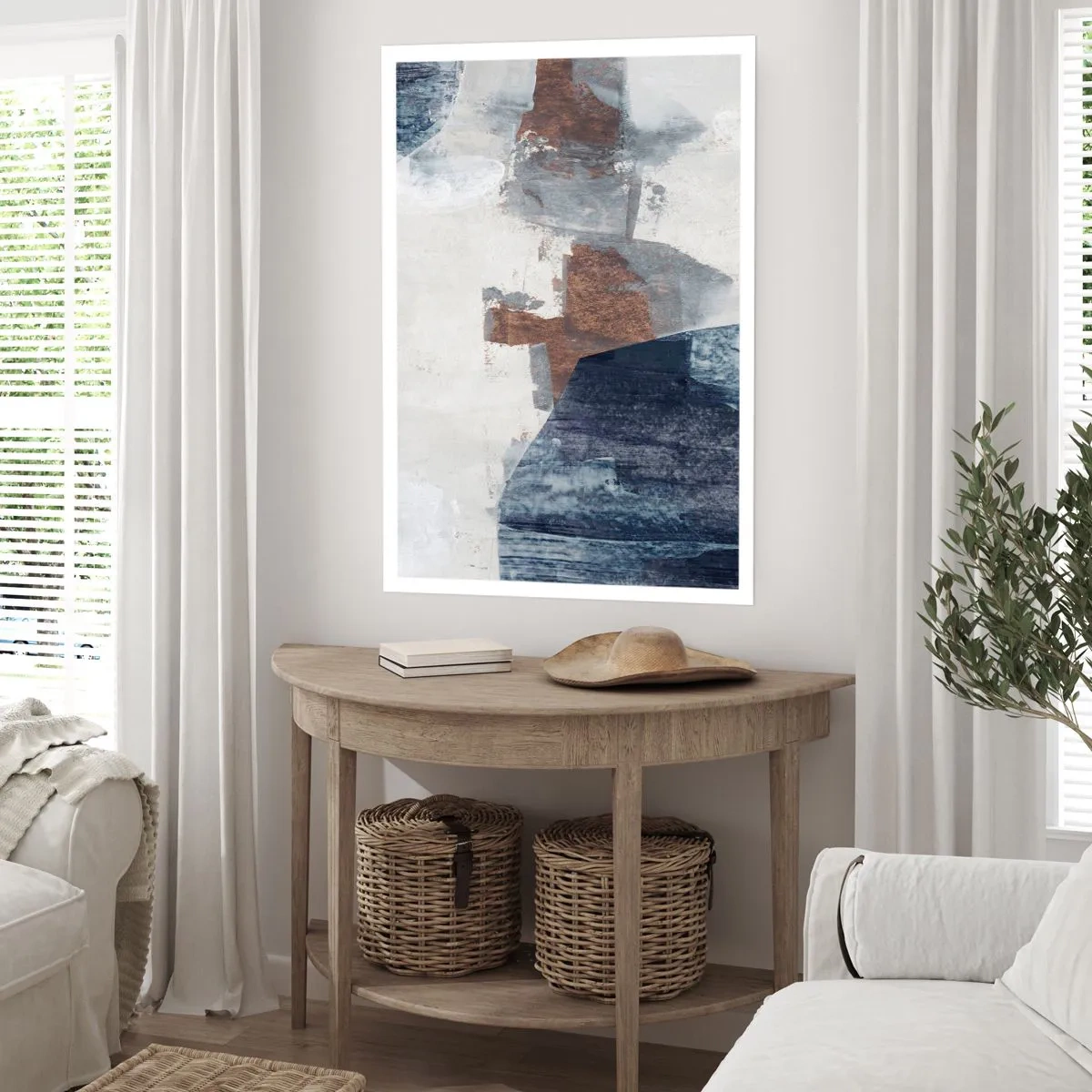 Poszter - Kékes barna formák - 40x50 cm