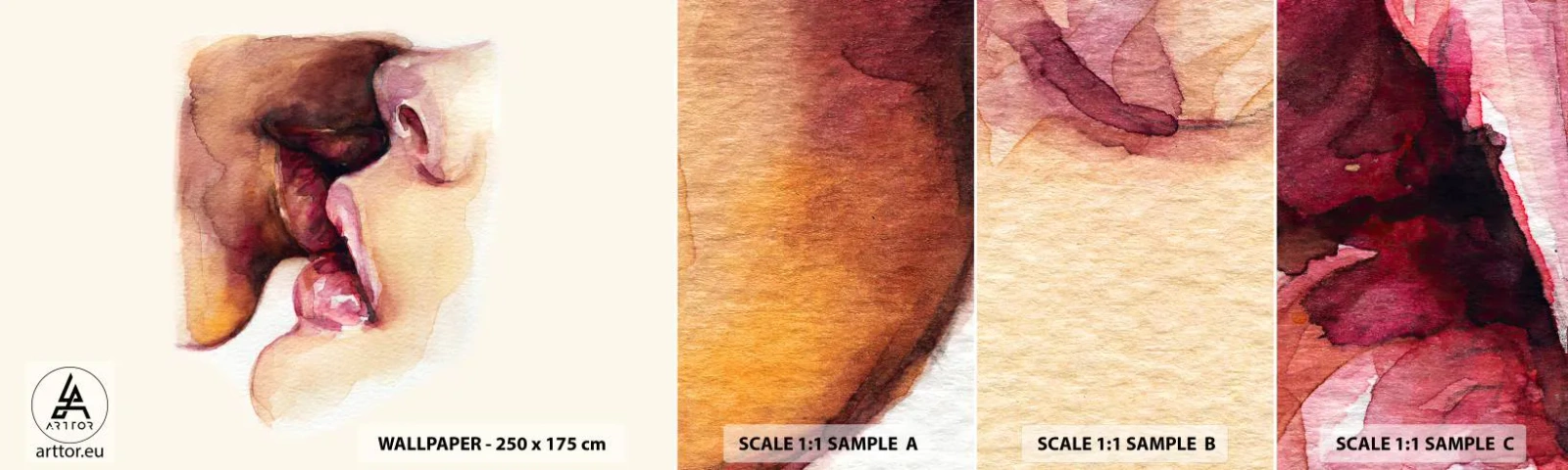 Fotótapéta Minta Standard Eco - Mint éjszaka és nap, föld és ég - Absztrakció, Csók, Szerelmes pár - 100x30 cm