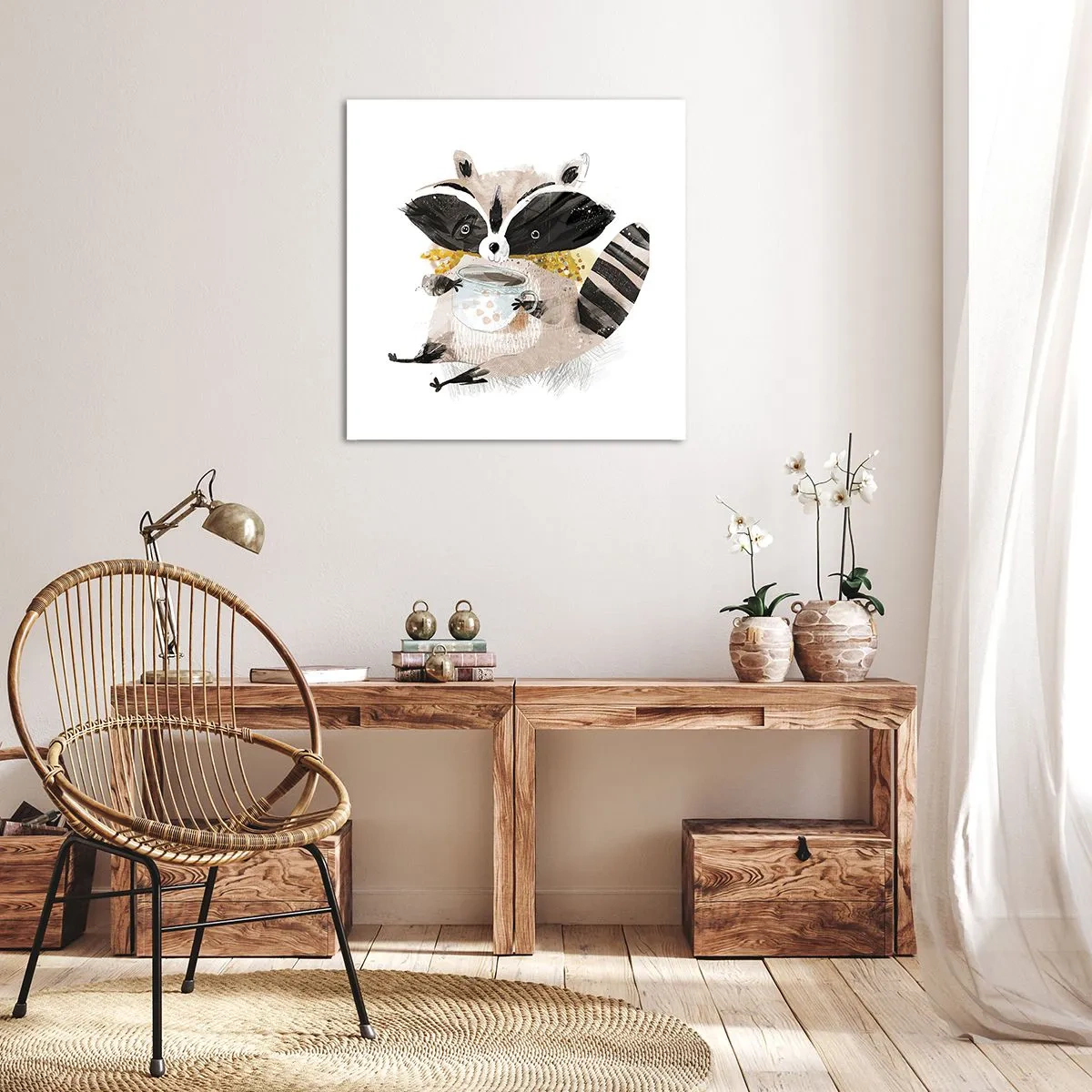 Vászonkép - A barátom a mosómedve - 40x40 cm