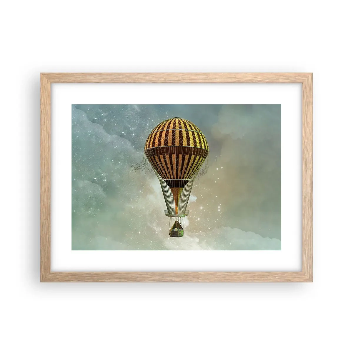 Poszter világos tölgy keretben - Úttörő járatok - 40x30 cm