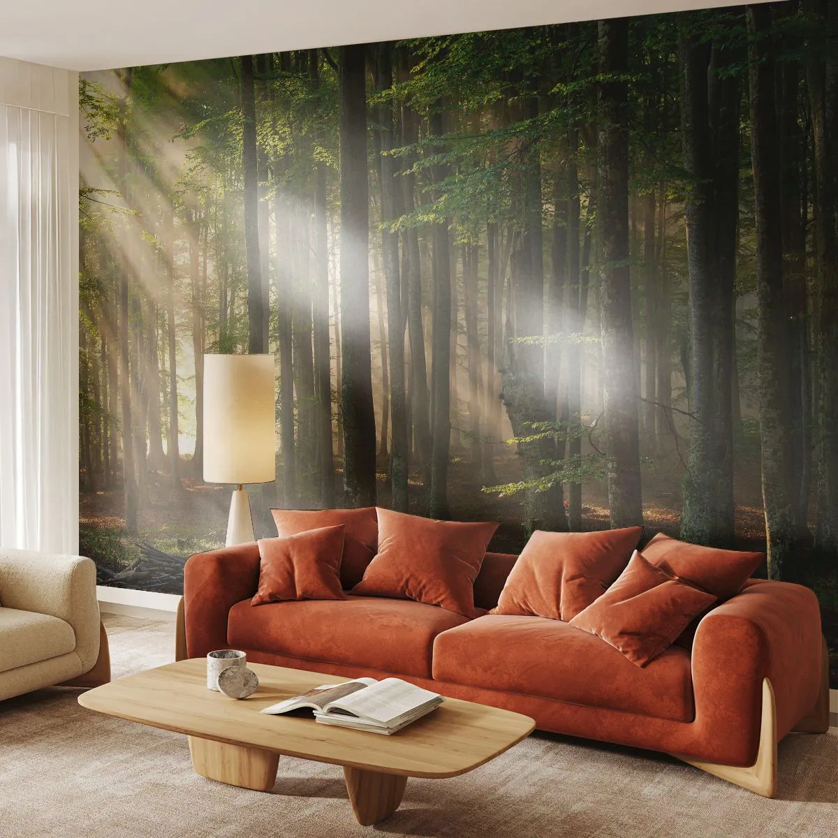 Fotótapéta Premium Sand - Ragyogó tavaszi reggelen - Tájkép, Erdő, Park - 100x70 cm