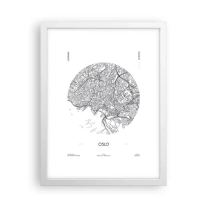 Poszter fekete keretben - Oslo anatómiája - 30x40 cm