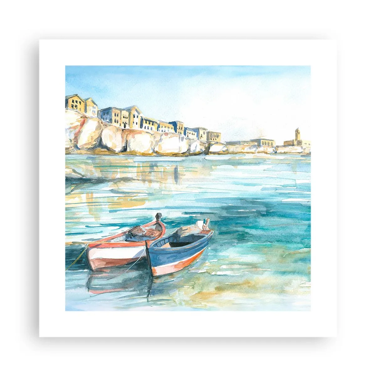 Poszter - Tájkép azúrkéken - 40x40 cm