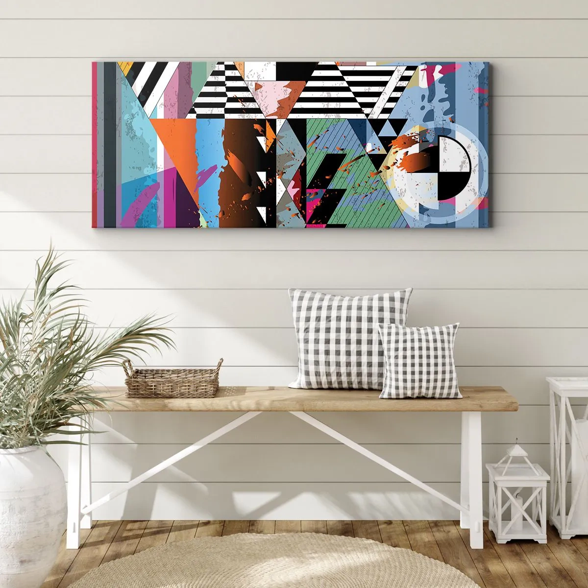 Vászonkép - Geometrikus és organikus - 140x50 cm