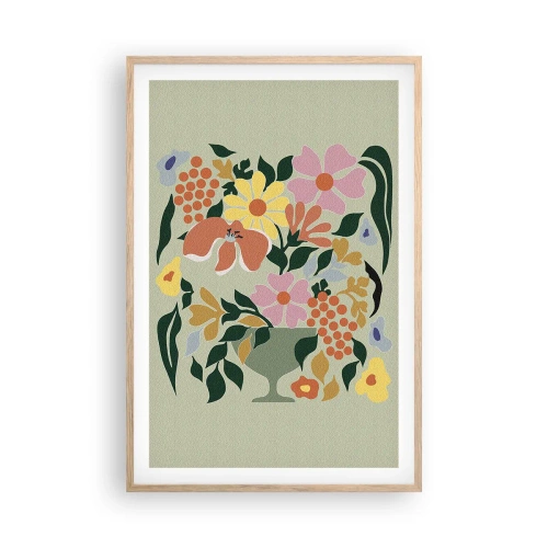 Poszter világos tölgy keretben - Egy csokor, mely csordultig van élettel - 61x91 cm
