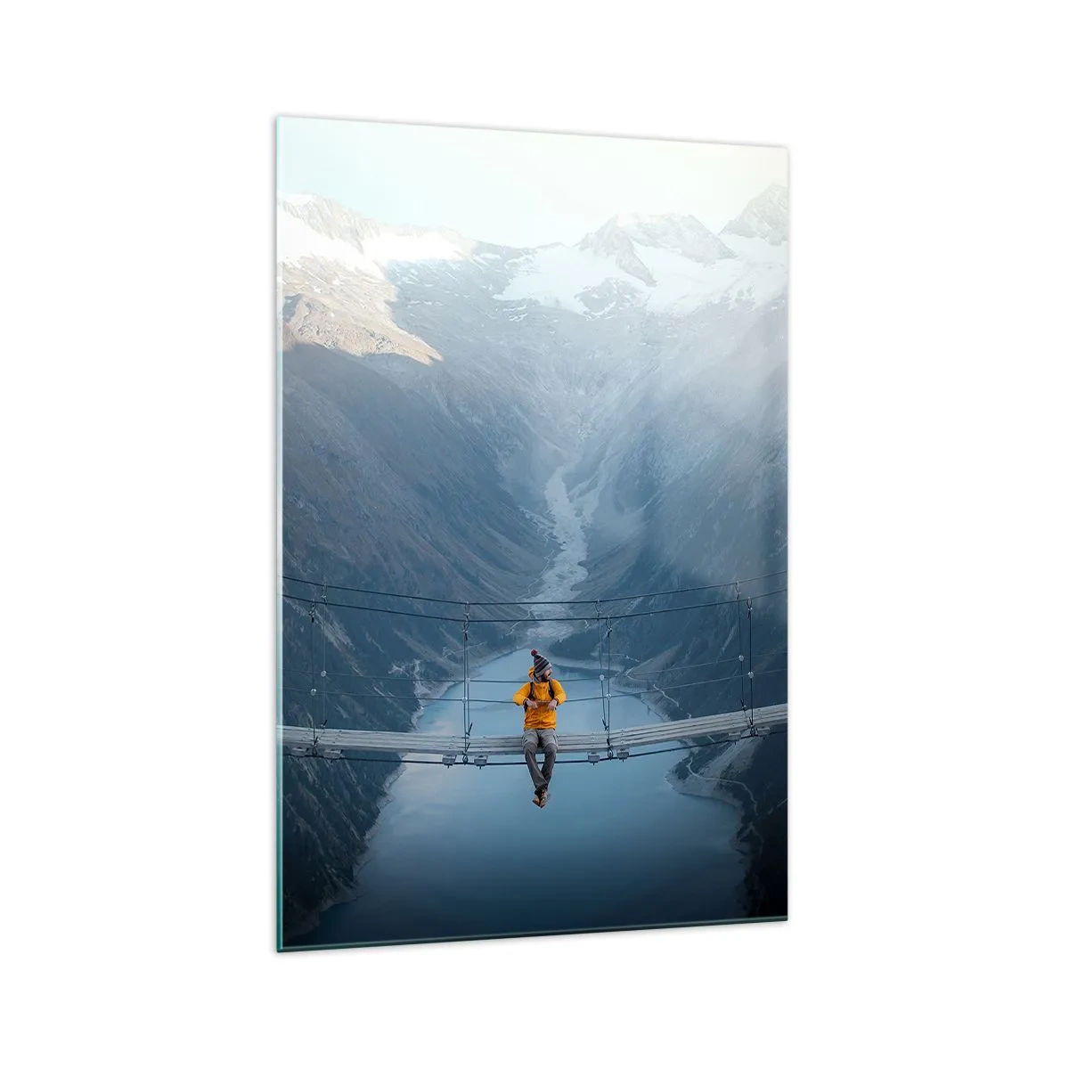 Üveg kép - Elragadtatott a felfüggesztésben - 70x100 cm