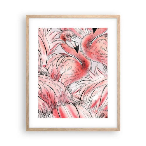 Poszter világos tölgy keretben - Madári  corps de ballet - 40x50 cm