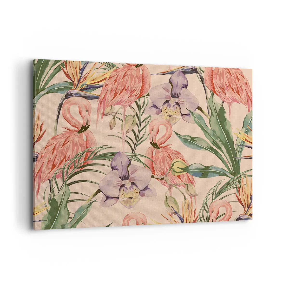 Vászonkép - Rózsaszín balett a virágokban - 100x70 cm