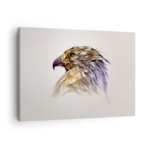 Vászonkép - Pasztell árnyalatú sas művészi portréja - 70x50cm - Egy harcos portréja - Modern fali dekoráció nappalihoz és hálószobához ARTTOR