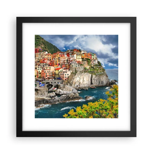 Poszter fehér keretben - Egy csoport a sziklákra simulva - 30x30 cm