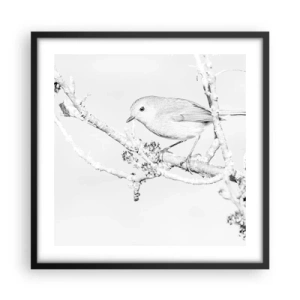 Poszter fehér keretben - Téli reggel - 50x50 cm