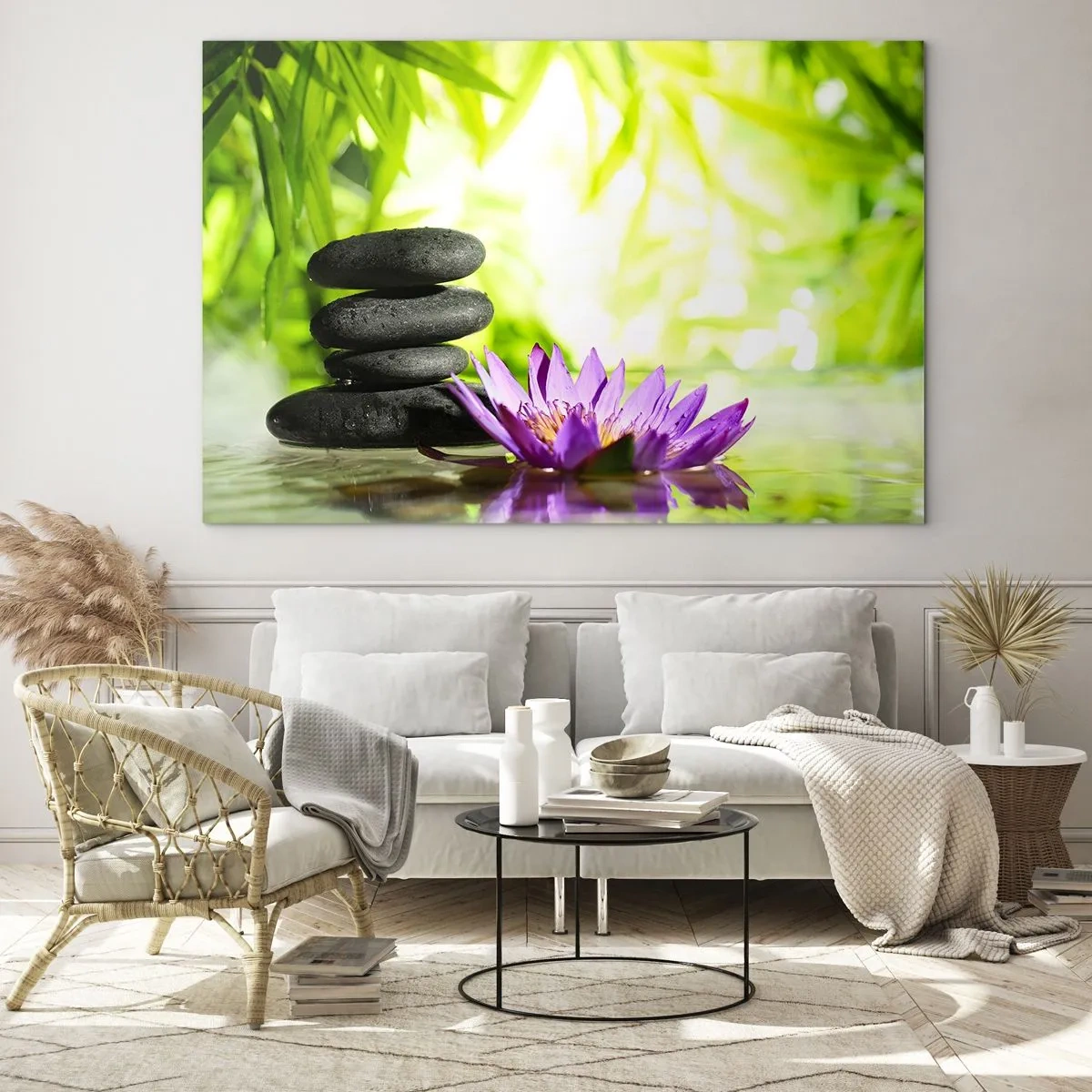 Üveg kép - Egy bambusz bokorban - 120x80 cm