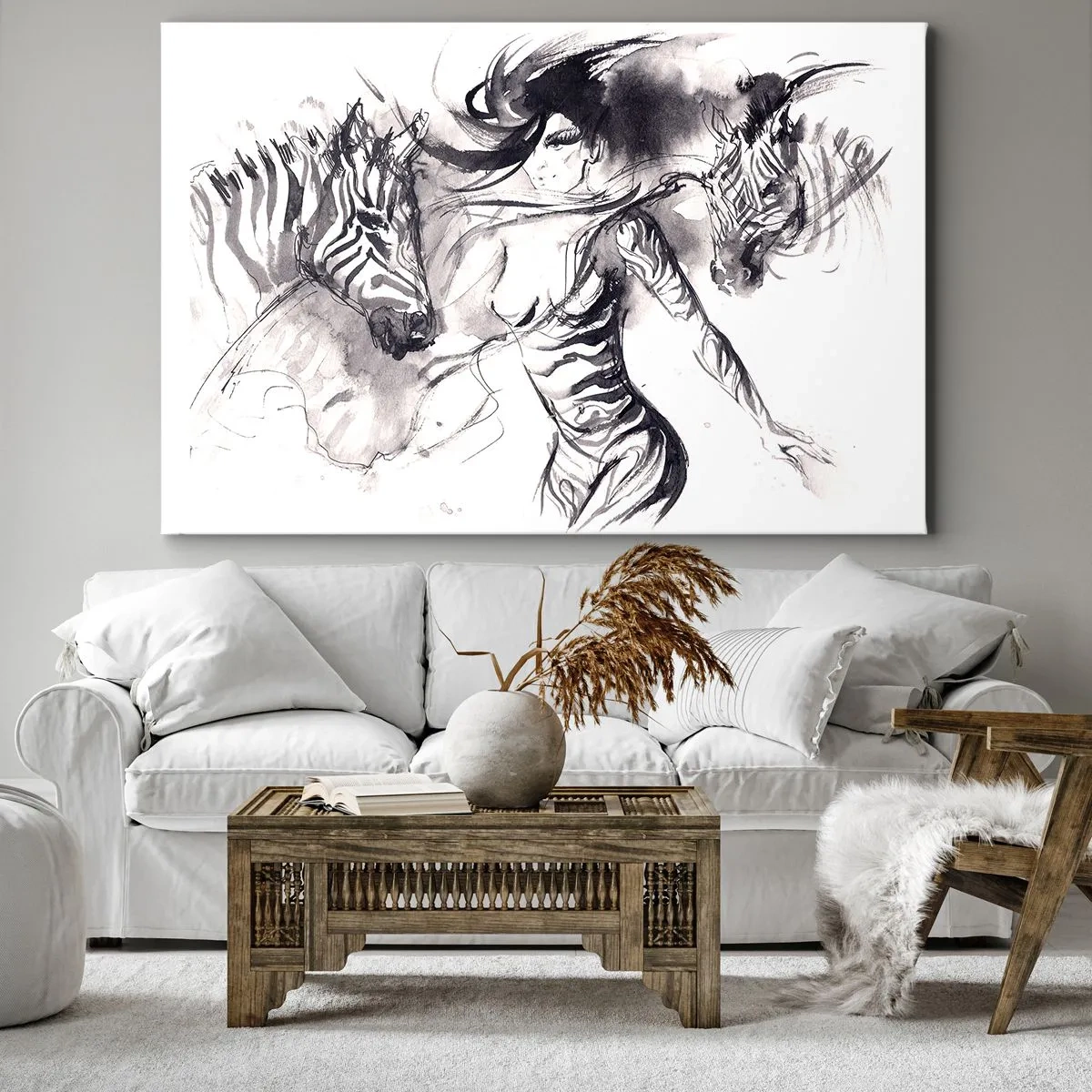 Vászonkép - Tánc a zebrákkal - 100x70 cm