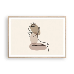 Poszter világos tölgy keretben - Elveszve a saját hangjában - 100x70 cm
