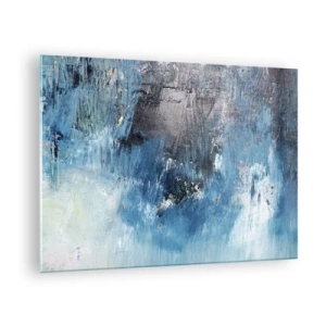 Üveg kép - Absztrakt kompozíció kék árnyalatokban - 70x50cm - Kék rapszódia - Modern fali dekoráció nappalihoz és hálószobához ARTTOR