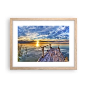 Poszter világos tölgy keretben - Megnyugszik a szél - 40x30 cm