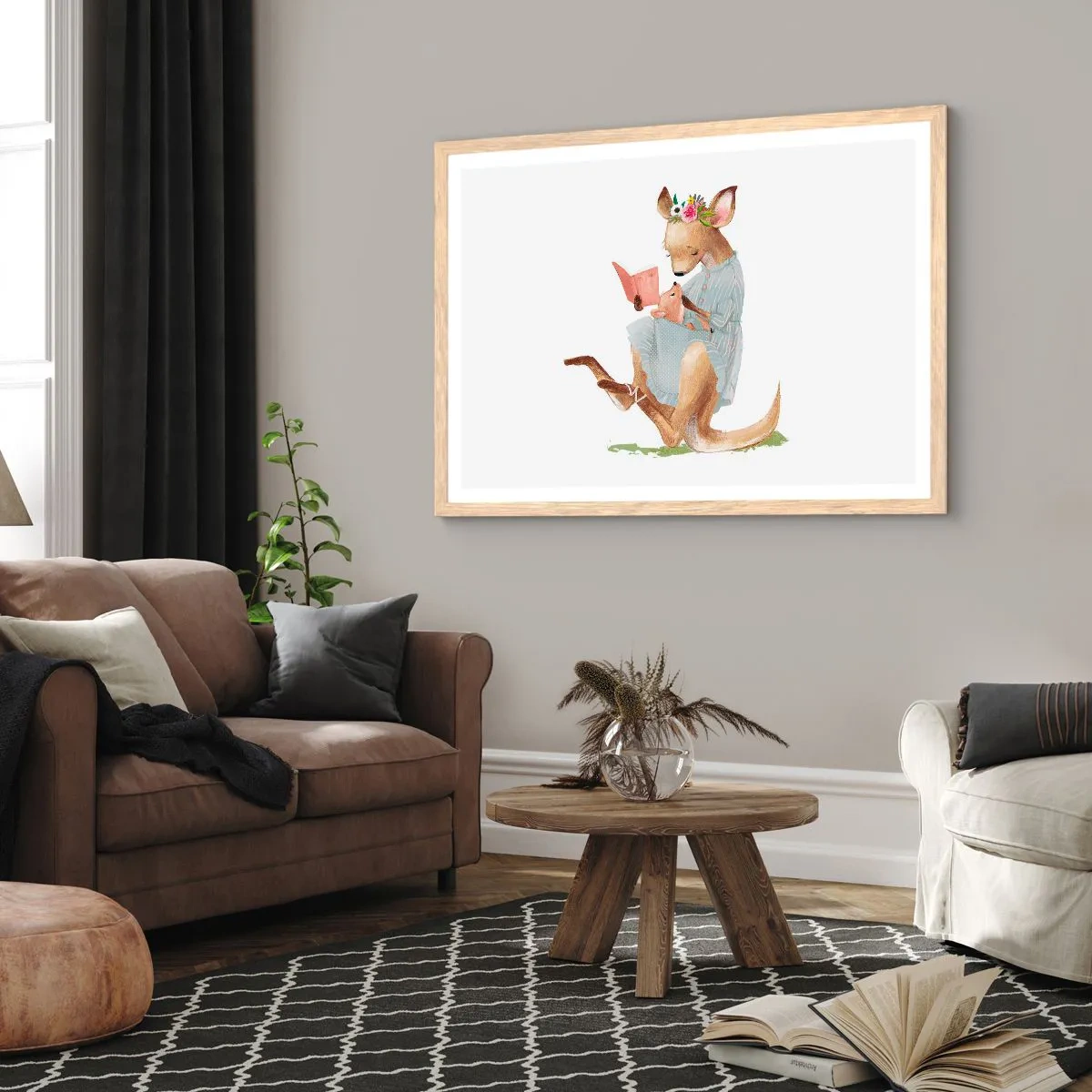 Poszter világos tölgy keretben - Olvass nekem anya - 70x50 cm