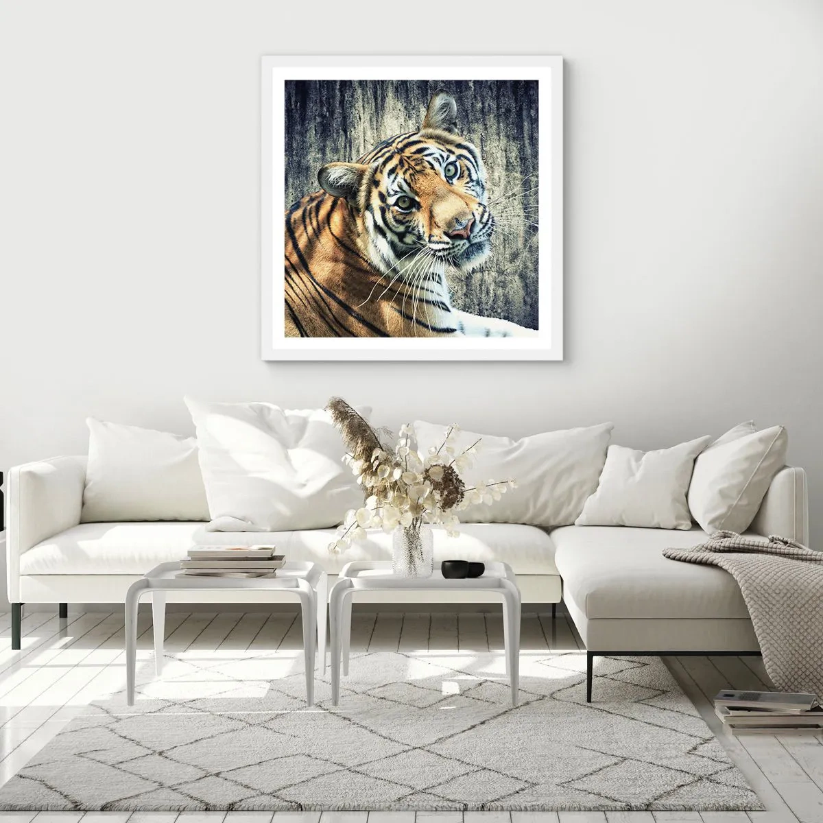 Poszter fekete keretben - Portré a fénysugárban - 60x60 cm