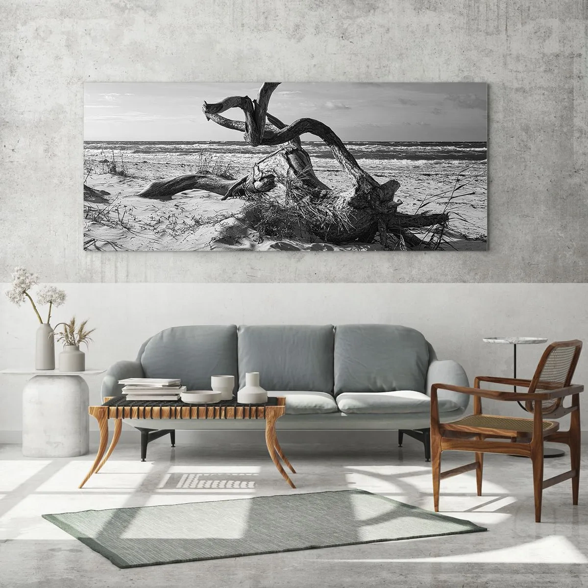 Üveg kép - Tengeri szobor - 140x50 cm