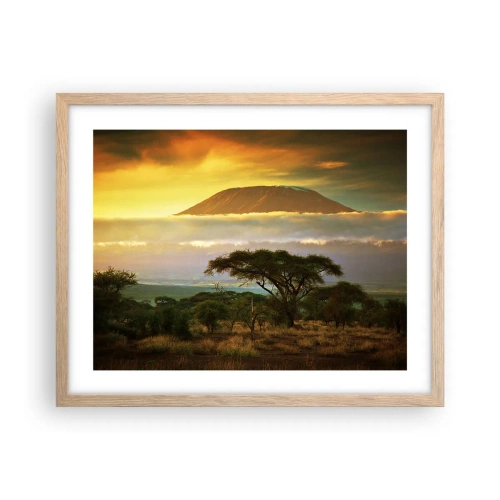 Poszter világos tölgy keretben - Utazó álma - 50x40 cm